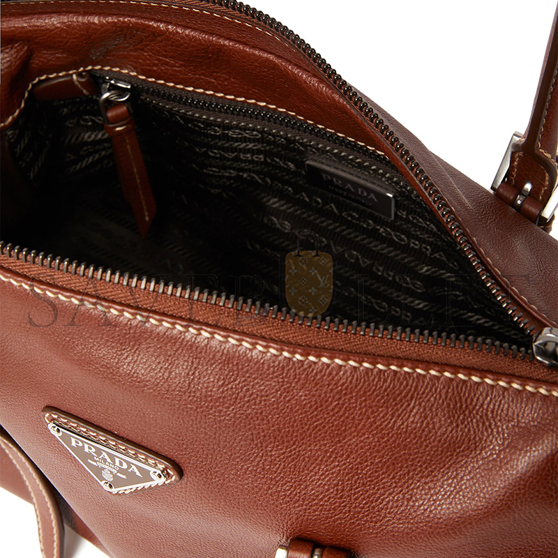 PRADA KARIN MEDIUM ANTIQUED LEATHER TOTE BAG 1BG628 (32*17.5*10.5cm)